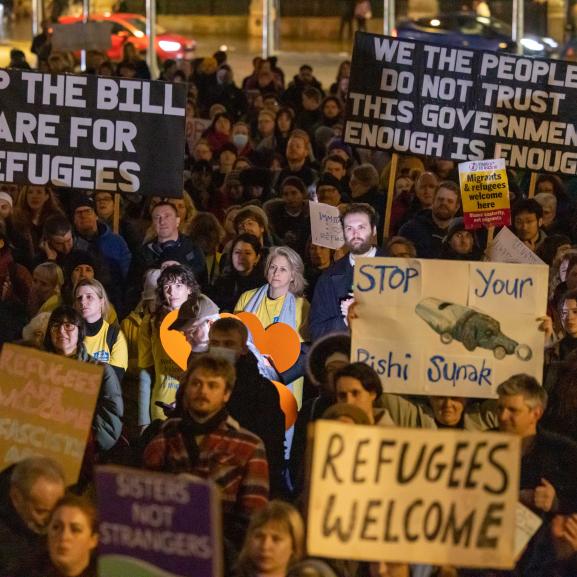 People Protest Against the Government Refugee Ban Bill
