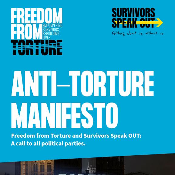 Front cover for report, saying "Anti-torture manifesto"