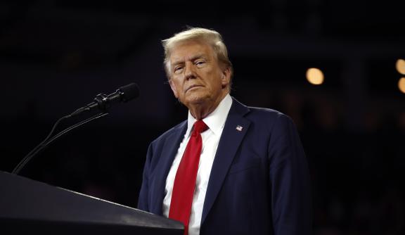 U.S. President Donald Trump delivers remarks at a campaign rally